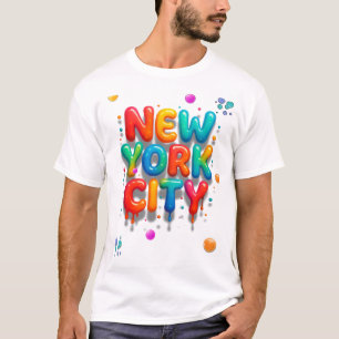Camiseta Letras Nova Iorque Bubble