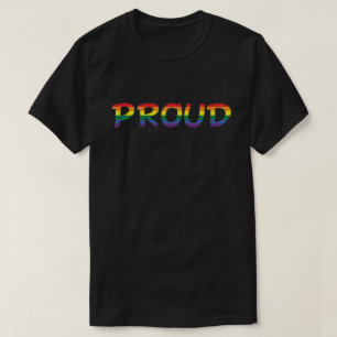 Camiseta Letras orgulhosas do arco-íris