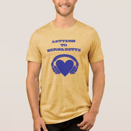 Camiseta Letras para Bernadette Amarelo e Azul