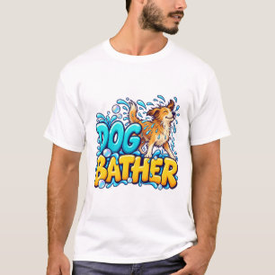 Camiseta Letreiro Bolha de Banho de Cachorro