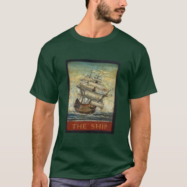 Camiseta Letreiros de Pub Antigos, O Navio (Frente)
