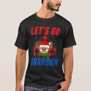 Camiseta Let's Go Brandon Christmas Santa Rudolph Red Boom