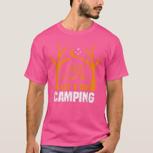 Camiseta Lets Go Camping Tent Night Moon Funny Camping & Hi