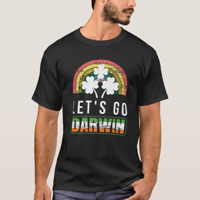 Camiseta Let's Go Darwin With St. Patrick's Day Funny Vinta (Frente)