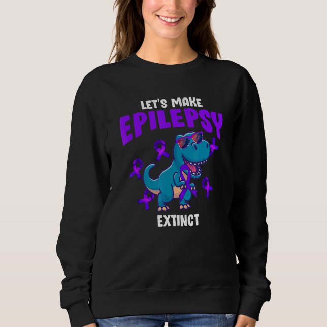 Camiseta Lets Make Epilepsy Extinct Rex Dinosaur (Frente)