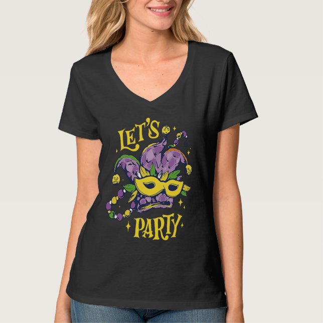Camiseta Let's Party Mardi Gras Party Parade Shenanigans Ca (Frente)