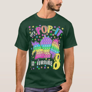 Camiseta Let's Popit I'm turning 8 Colorful 8th Birthday Gi
