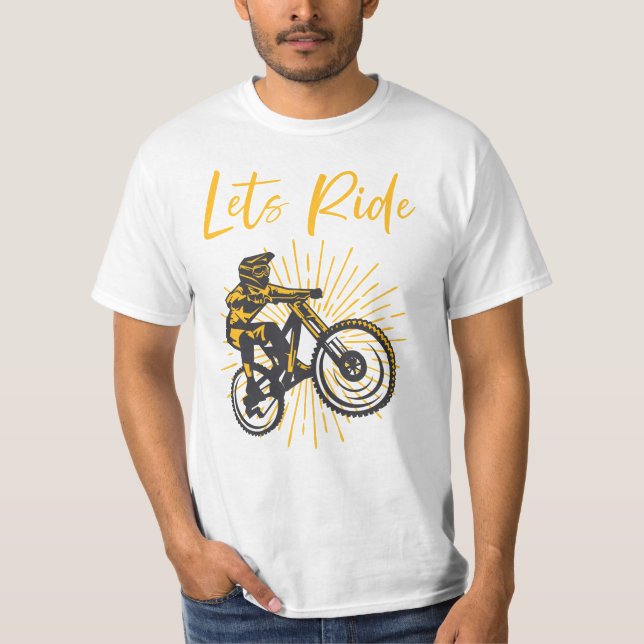 Camiseta Lets Ride, amante de bicicleta (Frente)