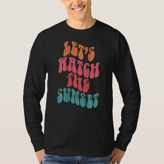 Camiseta Let's Watch The Sunset Words On Back Aesthetic Pre (Frente)