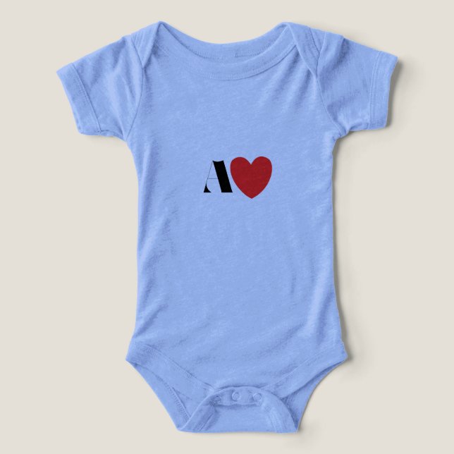 Camiseta Letter A Heart - Valentine Initial Love Design (Design frontal)