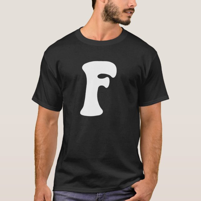 Camiseta Letter F Capital Alphabet Team Groups Costume Matc (Frente)