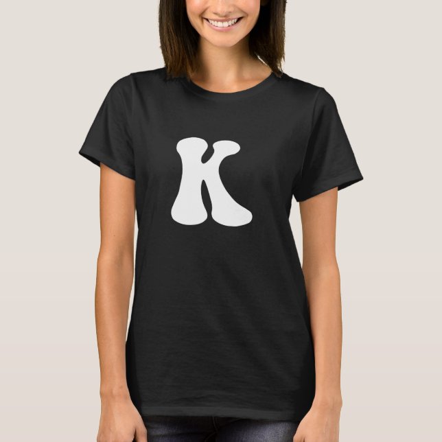 Camiseta Letter K Capital Alphabet Team Groups Costume Matc (Frente)
