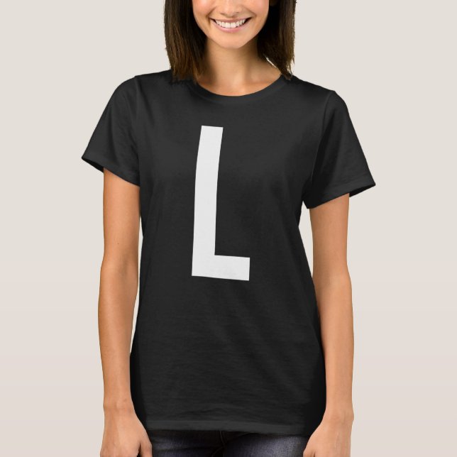CAMISETA LETTER L ALPHABET MONOGRAM INITIAL (Frente)
