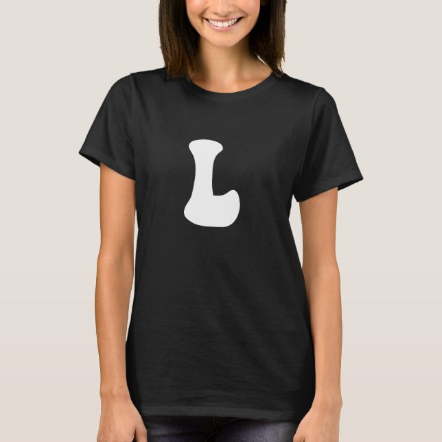 Camiseta Letter L Capital Alphabet Team Groups Costume Matc (Frente)