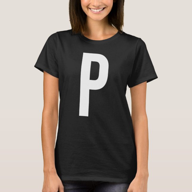 CAMISETA LETTER P ALPHABET MONOGRAM INITIAL (Frente)