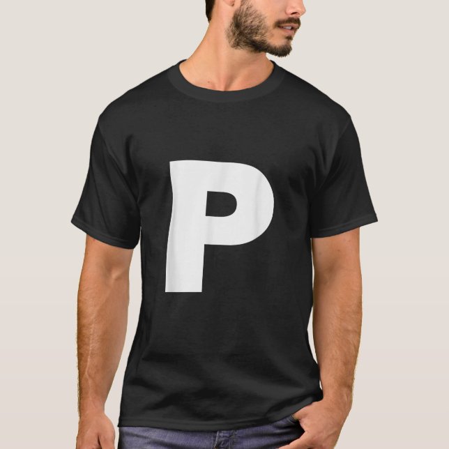 Camiseta Letter P Capital Alphabet Monogram Initial  (Frente)