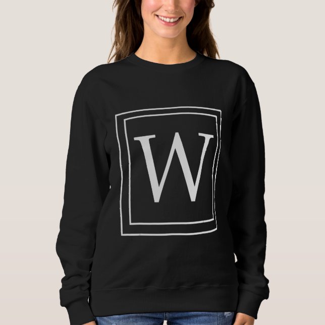 Camiseta Letter W Monogram English Alphabet W Initial Gray (Frente)