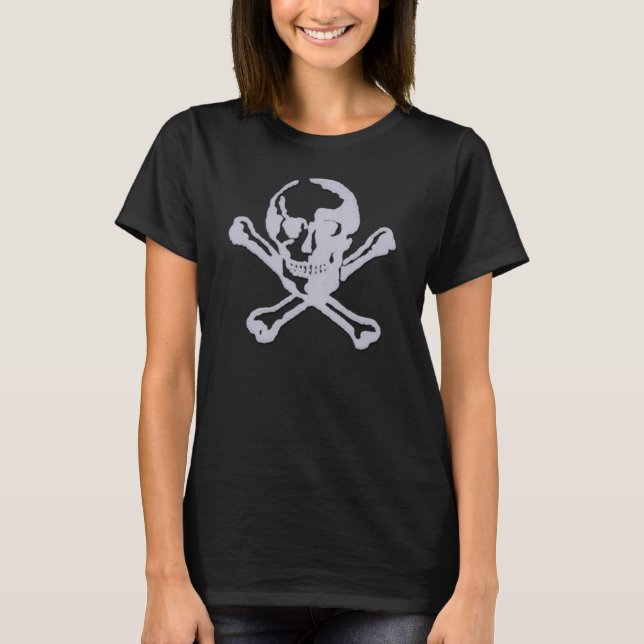 Camiseta Letterpress Style Jolly Roger (Frente)