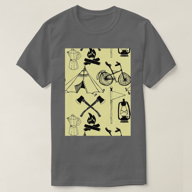 Camiseta Letx27s acampar (Frente do Design)