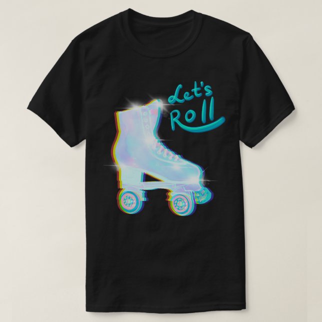 Camiseta Letx27s Roll Impala - skates holográficos (Frente do Design)