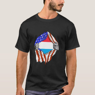 Camiseta Letzebuerg EUA América Luxemburgo Bandeira Chest L