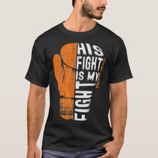Camiseta Leucemia Consciência Laranja Boxando Luva