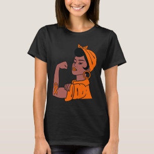 Camiseta Leucemia Consciência Mês dos Guerreiros Laranja da