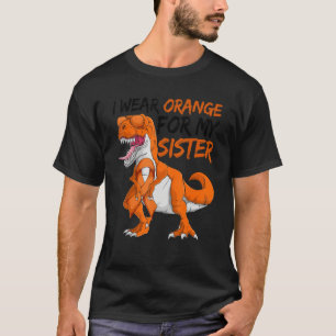 Camiseta Leucemia De Dinossauro Eu Visto Laranja Para Meu G