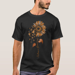 Camiseta Leucemia de girassol e leopardo Sensibilização Fai