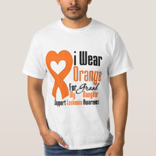 Camiseta Leucemia eu visto a fita alaranjada para minha