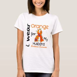 Camiseta Leucemia eu visto a laranja para meu marido 43