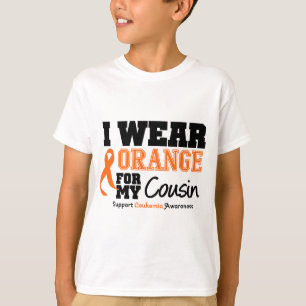 Camiseta Leucemia eu visto a laranja para o primo