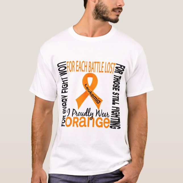 Camiseta Leucemia eu visto orgulhosa a laranja 2 (Frente)
