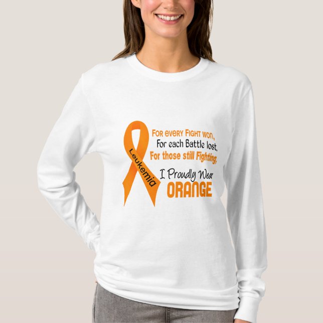 Camiseta Leucemia Eu Visto Orgulhosamente Laranja (Frente)