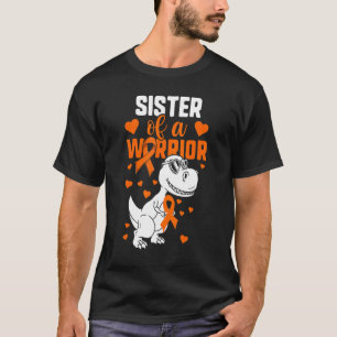 Camiseta Leucemia Para Crianças Meninas Irmã De Um Dino Gue
