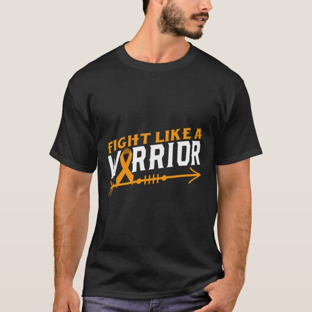 Camiseta Leucemia Sensibilização Luta Como Um Guerreiro San (Frente)