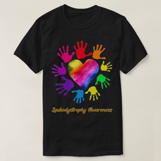 Camiseta Leucodistrofia Sensibilização Mãos Presente de Leu (Frente do Design)
