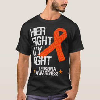 Camiseta Leukemia Awareness Her Fight Orange Ribbon Gift