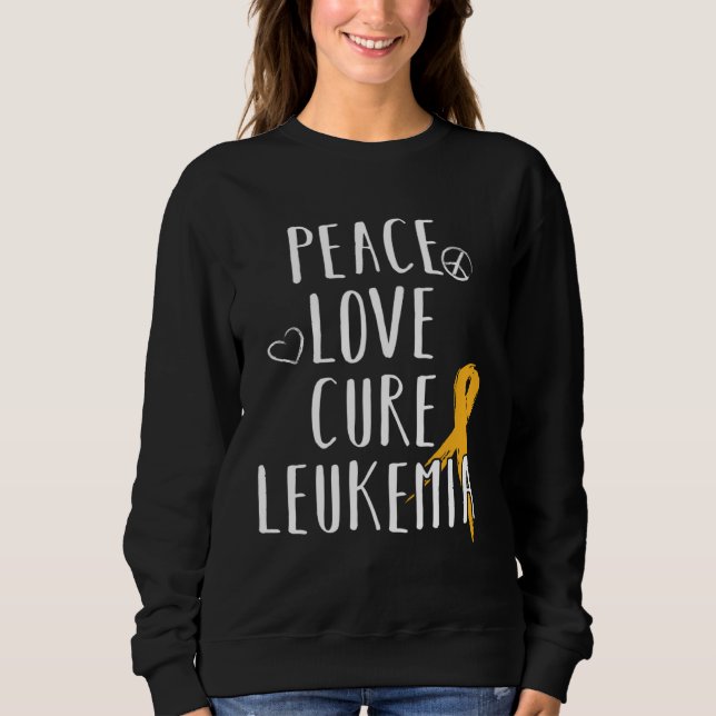 Camiseta Leukemia Awareness  Love Peace Cure Leukemia (Frente)