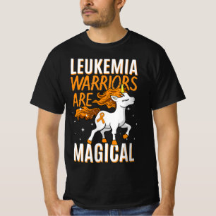 Camiseta Leukemia Warrior Magical Unicorn Orange Ribbon Hem