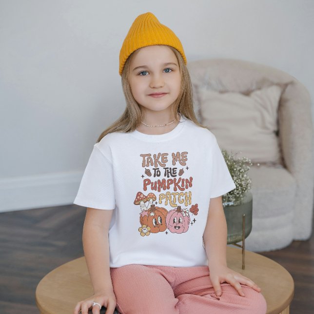 Camiseta Leva-Me Ao Pumpkin Patch, Fall Vibes Kids (Criador carregado)
