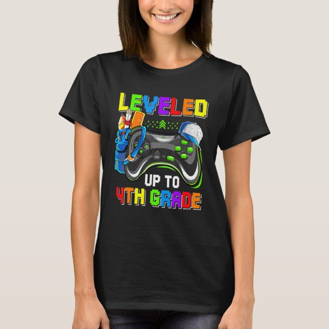 Camiseta Levado Até 4° Ano De Volta Ao Jogo De Vídeo Da Esc (Frente)