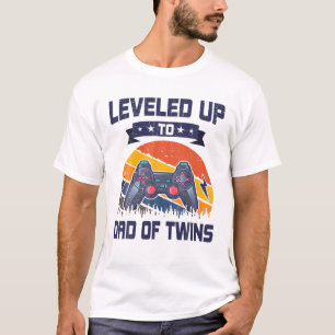 Camiseta Levado Até O Pai De Gêmeos Jogando Vídeo Pai Ga