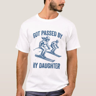 Camiseta Levado De Pé Por Minha Filha Presentes De Esqui Pa