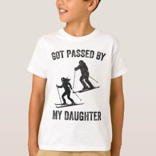 Camiseta Levado pela minha filha Família engraçada de esqui