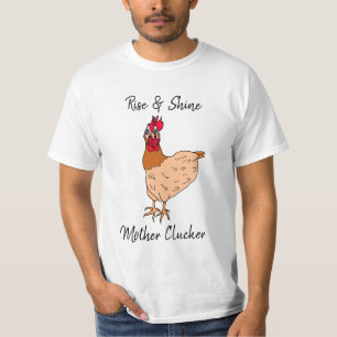 Camiseta Levanta-te e brilha, galinha engraçada da Madre C