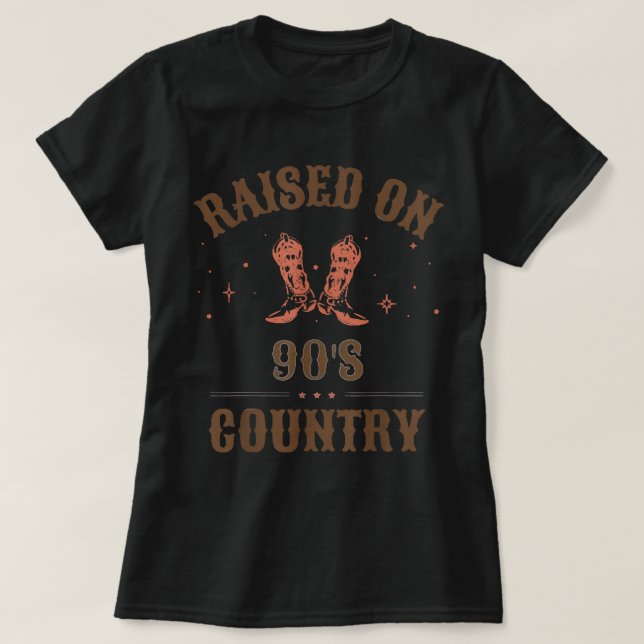 Camiseta Levantado em 90 Country Retro Music Western Cowboy (Frente do Design)