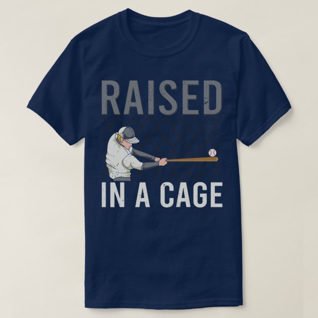 Camiseta Levantado em uma jaula de beisebol (Frente do Design)