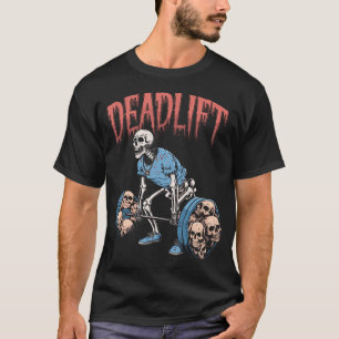 Camiseta Levantamento de Morto Caveira Esqueleto Treino Pow