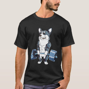 Camiseta Levantamento de Peso Corgi Deadlift Homens Treinam